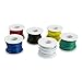 22 Gauge Wire, Electrical Wiring, Solid Hookup Wires, Tinned Copper, 6 Spools (25 Feet Each), 300V, PVC Coated (OD: 1.5mm), Red, Black, Green, Yellow, White & Blue Hook Up Cables, Breadboard