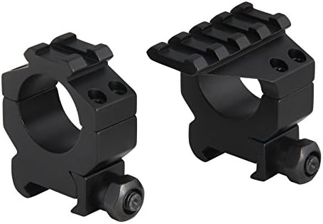 CCOP Medium Profile 1" AR-ArmourTac Rifle Scope Rings Set with Picatinny Rail Tops, Black