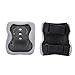 Kid's Adjustable Sports Protective Gear Set -Knee Pads Elbow Pads Wrist Guards for Skating Cycling Outdoor Sports as Birthday, Christmas Gift (black+grey)