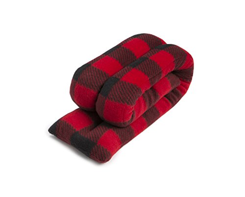 Neck Heating Pad For Neck Pain Relief By Sunny Bay - Flax Seeds Filled Bean Bag, 4" x 26", Hot Cold Therapy, Neck Shoulder Heat Wrap, Microwave Heating Pad (Buffalo Plaid)