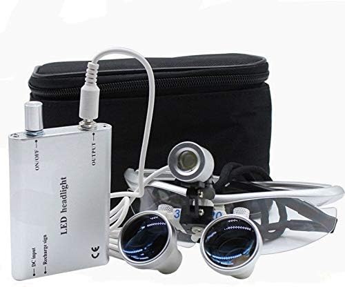 PRIT2016 Dental 3.5 x 420mm Working Distance Surgical Binocular Loupes Optical Glass with LED Head Light Lamp