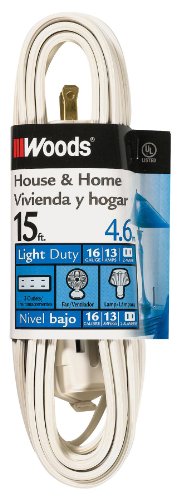 Woods 27603W 15-Foot Cube Extension Cord with Power Tap, White