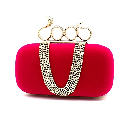 Kingluck Velvet Wedding/Special Occasion Clutches/Evening Handbags(More Colors) (hotpink)