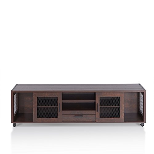 247SHOPATHOME HFW-1697C6-TV Emette Entertainment Center, One Size, Walnut