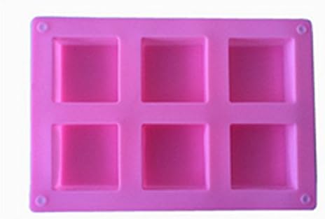 Taka Co Silicone Square Molds 6 Cavities Handmade Rectangle Square Silicone Soap Mold Chocolate Cookies Mould Cake Decorating Fondant Molds 1 Piece Square