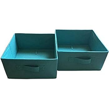 Mainstays. Collapsible Storage Bins 2 pack. Half-Size Color Aqua Ocean
