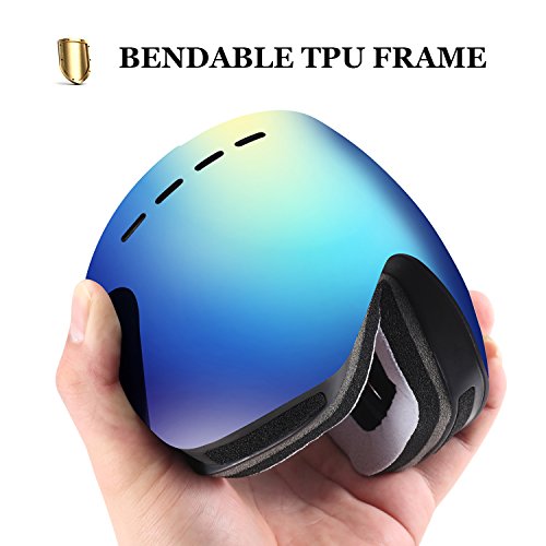 Ski goggles, Mens Women Skiing goggles Adults Over Glasses OTG Antifog