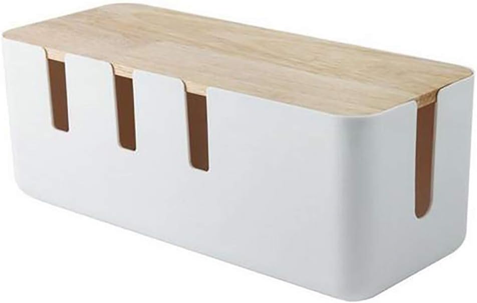 Jackallo Cable Management Box Wooden Power Cable Storage Box