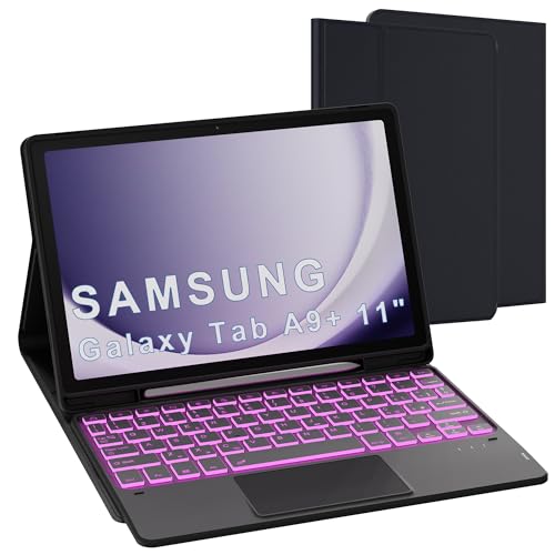 Tastatur Schutzhülle für Samsung Galaxy Tab A11 Plus/A9+ 11 Zoll (SM-X210/X216/X218) – mit Touchpad abnehmbare Bluetooth-Tastatur – für Galaxy Tab A11+/A9 Plus 11 Zoll Hülle QWERTY Italienisch