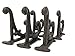 Set of 6 Brown Cast Iron Hooks, Shabby Chic Vintage Wall Mounted Hooks, Old School,Excellent for Coats, Bags, Hats, Towels,Curtain Rod's, Scarf’s and More by Ashes to Beauty