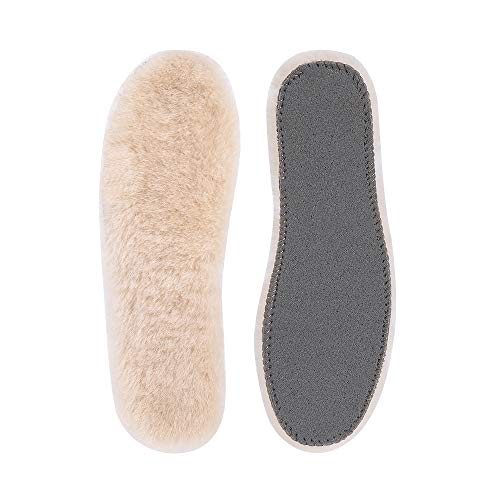 Natural Sheepskin Insoles Men’s & Women’s – Acdyion Super Warm Cozy & Fluffy Premium Thick Wool Fur Fleece Insoles for All Shoes (Natural, Men US Size 11)