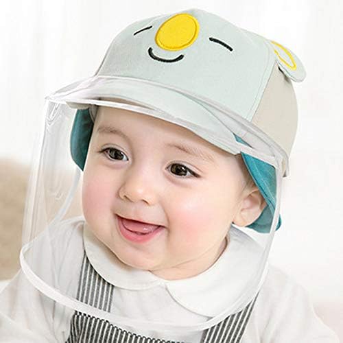 Detachable Kids Cap Outdoor Fisherman Sun Hat, Face Shield Mask Anti-Saliva Anti-spitting Splash Waterproof Dust-proof Anti UV Cap Sunhat (48 yards (6-12 months baby), Blue)