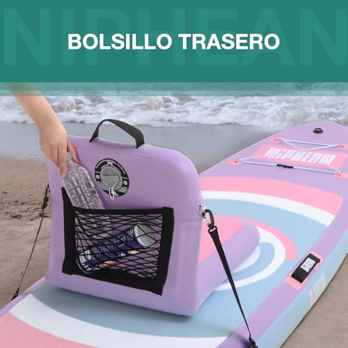 Niphean Paddle Surf Seat Ergonomic and Robust Backrest, Inflatable Kayak Seat, Compatible with Canoe, Boat, Sup Kayak, Paddle Surf Chair with Backrest for Versatile Use, No Tie Needed