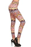 Ultra Soft Printed Leggings - Premium Quality - Regular and Plus Size - 40 New Designs by Conceited (Plus (12 - 24), Pink Brown Tribal)
