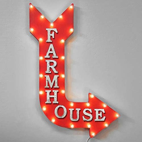 Amazon Com Farmhouse Farm Barn Rustic Metal Marquee Light Up