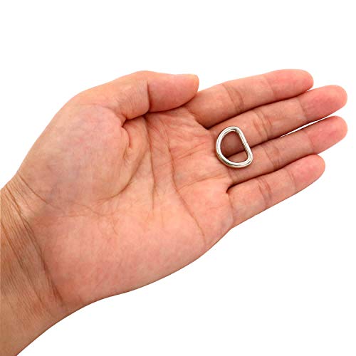 BIKICOCO Metal D-Rings Buckle, 3/5 inch Non-Welded for Webbing Sewing DIY - Silver - Pack of 50