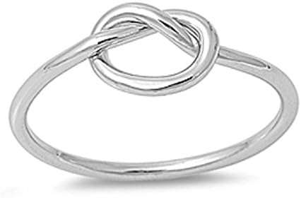 Sterling Silver 925 Promise Knot of Love Ring Size 9