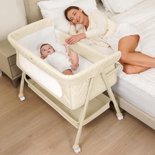 Baby Bedside Sleeper Bassinet 4 Height Adjustable