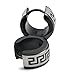 Jstyle Jewelry Stainless Steel Hoop Earrings for Men Women Huggie Earrings Unique Greek Key Black