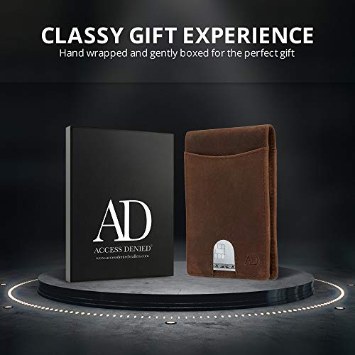 Slim Bifold Wallets For Men - Money Clip Wallet RFID Front Pocket Leather Thin Minimalist Mens Wallet Credit Card Holder