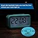 Peakeep Digital Alarm Clock with 2 Alarms for Weekday Mode, Indoor Temperature, Smart Sensor Night Light, Battery Operated Only (Blue)