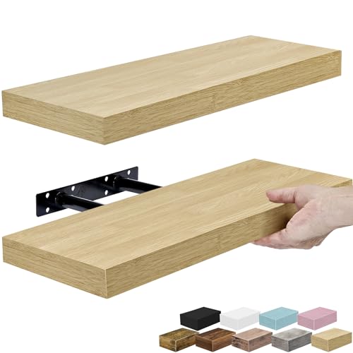 Sorbus 16 Inch Floating Shelves for Wall (2 Pack, Maple Wood)
