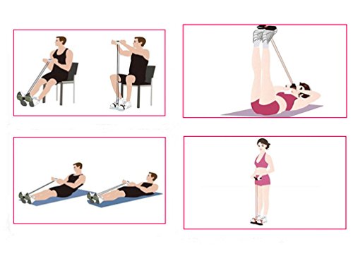 Multifunction-Leg-Exerciser-Sit-up-Bodybuilding-Expander-Elastic-Pull-Rope-Training-Equipment-4-Tube-Elastic-Sit-Up-Pull-Rope-with-Foot-Pedal-Abdominal-Exerciser-Fitness-Yoga-Equipment-Red