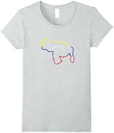 Womens VENEZUELA MAP SEVEN STARS  TRICOLOR SHIRT Medium Heather Grey