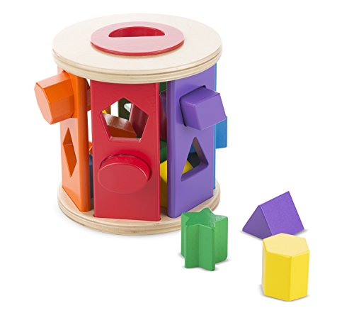 Melissa & Doug Match and Roll Shape Sorter - Classic Wooden Toy