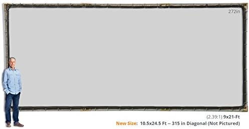 Carl’s FlexiWhite Hanging Projector Screen Kit (2.39:1 | 10.5x24.5-Ft | 315-in | Folded) Portable, Outdoor Projector Screen, HD, 3D, Dark/Controlled Ambient Light, DIY Outdoor Movie Screen, 1.1 Gain