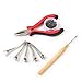 Hair Extensions Tools Kit for Hair Extensions: Pliers, Micro Pulling Needle, 100pcs Black Micro Link Rings Beads & 5pcs Silver Metal Alligator Hair Pins