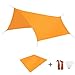 TRIWONDER Hammock Rain Fly Waterproof Tarp Camping Tent Footprint Ground Cloth Backpacking Tarp Camp Shelter Sunshade Mat for Outdoor Hiking Beach Picnic (Orange, L+Accessories)
