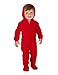 Footed Pajamas Bright Red Infant Hoodie Fleece