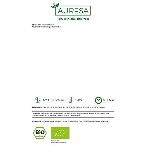 AURESA Bio Kräutertee Hibiskusblüten | Fruchtig-säuerlicher Geschmack | Ein erfrischender Tee aus biologischem Anbau – Bild 5