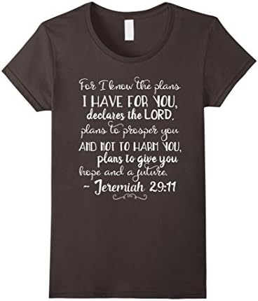 Women's Jeremiah 29:11 Inspirational Christian Bible Verse T-shirt Medium Asphalt