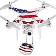 MightySkins Skin Compatible with DJI Phantom 3 Professional or Advanced Quadcopter Drone wrap Cover Sticker Skins American Flag