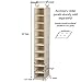Household Essentials Hanging Shoe Organizer, 10 Wide Cubbies with Cedarline Pockets, Heavy-Duty Cotton Canvas, Removable and Industrial Hooks, Natural