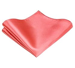 TIE G Solid Satin Color Formal Necktie and Pocket