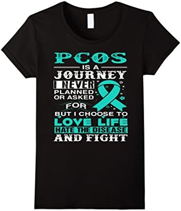 Women's Fighting PCOS Tshirt XL Black