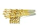 DRILLFORCE HSS Jobber Length 10 PCS,3/16" x 3-1/2"Titanium Coated Twist Drill Bits, Metal drill, ideal for drilling on mild steel, copper, Aluminum, Zinc alloy etc. Pack In Plastic Bag (3/16) primary