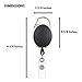 MIFFLIN Retractable Badge Holder Reel with Carabiner Clip (Slate Black, 5 Pack)