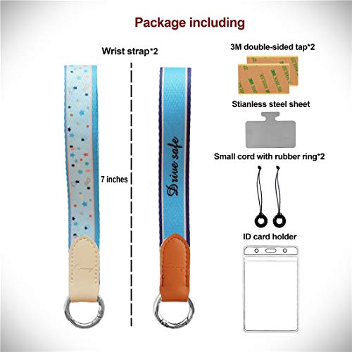 Wrist Key Lanyard for Women, 2-Pack Universal Cell Phone Wrist Strap, Crimmy Fashion Hand Wrist Lanyard Strap with Metal Spring Buckle, for Key Chain, Camera, Smartphone, Charms