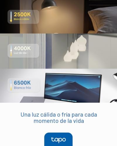 Lâmpada WiFi L430P Smart P45, soquete E14, 470 lúmens, 16 milhões de cores, regulável, temporizador e temporizador, monitorização de energia, compatível com Alexa, Google Assistant e Samsung