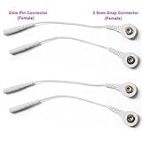 VeniCare 4 Pcs Tens Lead Wire Adapters - 2mm Pin to 3.5mm Snap Connector