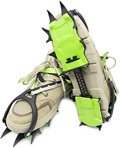 Brs 登山多機能アイゼンアンチスキッド靴カバーマンガン鋼滑り止め屋外スキー雪山登山14歯アイゼンマンガン鋼ロック 爪