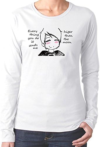 Women's Sketch Cute Smile Dan And Phil Animated T Shirts White Long Sleeves