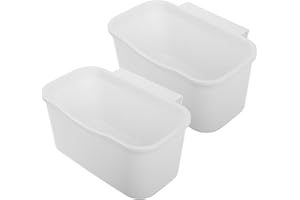 VANZACK 2pcs White Plastic Bedside Hanging Organizer with Hooks for Bunk Bed Storage Caddie, Dorm Room Shelf