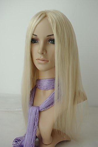 Arison Hair 7A Full Lace Human Hair Blonde Wigs For White Women Silky Straight Brazilian Human Hair Wig Platinum Blonde Color Lace Wig (20")