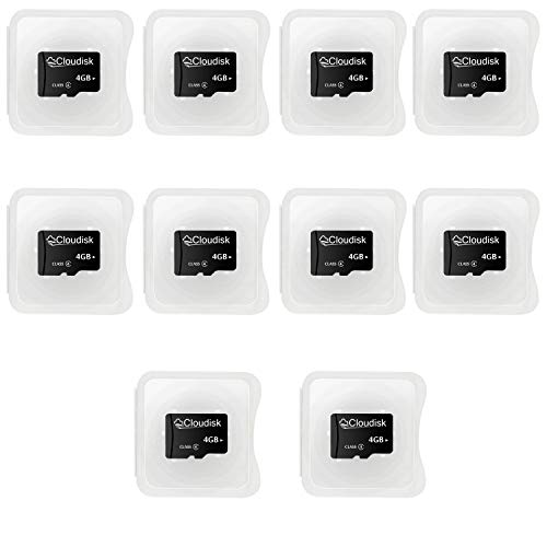 Cloudisk Micro SD Memory Cards Bulk Pack (10Pack 4GB)
