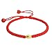 Be Nice Handmade Unisex Kabbalah Red String Bracelet with lucky gold beads- Good for Wealth and Love (7 inches, 1 bead)